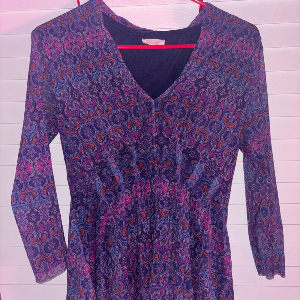 Colorful Paisley Long Sleeve Blouse